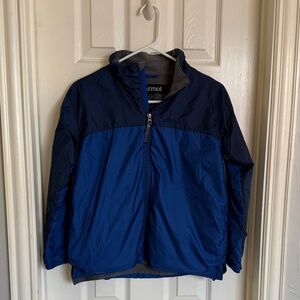 Marmot Kids 2 Toned Blue Lined Windbreaker. Size Kids XL